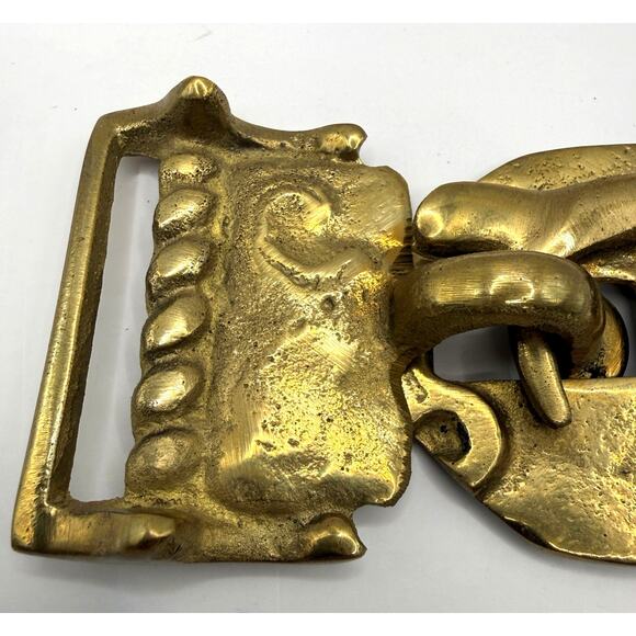 Vintage Handmade Medieval Door Latch Brass Belt Buckle
